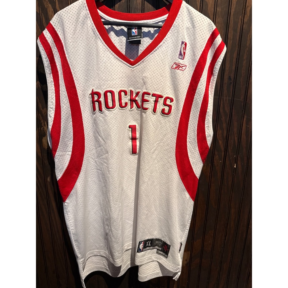 Reebok Houston Rockets Tracy McGrady 1 NBA Jersey White Stitched Mens XL +2